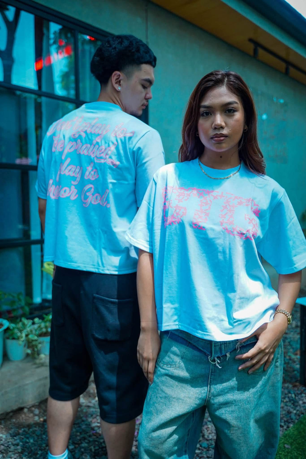 BTG Peach BOXY CROPPED SHIRT